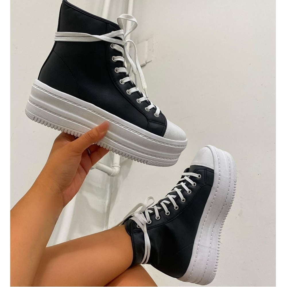 πππ¨π© πππ― 9π€Platform Flatform Sneaker - BLK - Picture 5 of 7